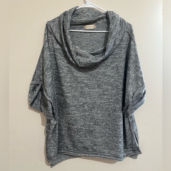 Altar'd State Tops - Altar’d State Medium Gray Cowl Neck Oversized Poncho Style Blouse